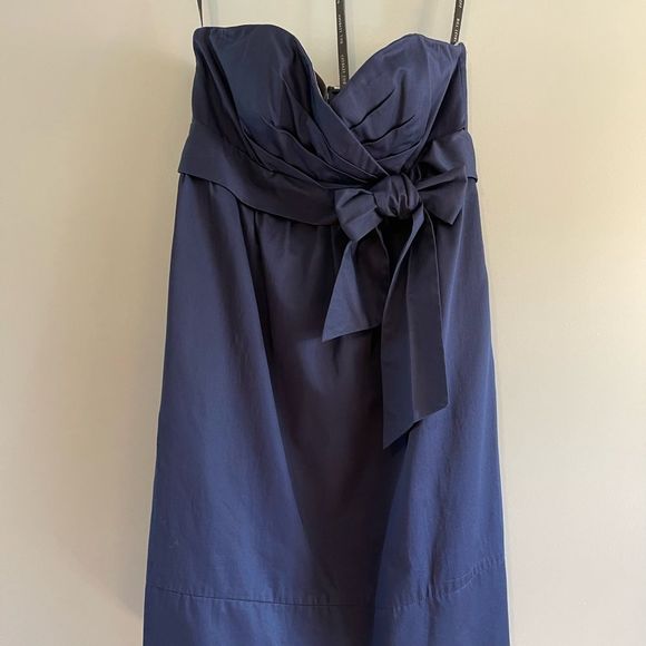 Bill Levkoff Navy Formal Strapless Sweetheart Neckline Dress || SZ 12 - Picture 6 of 12